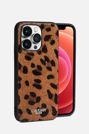 iPhone Case  - Hair On Leather - Leopard Print