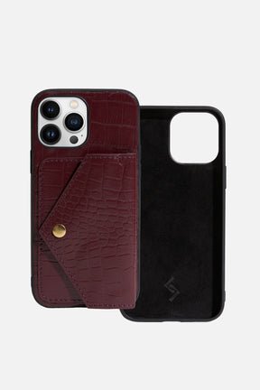 IPHONE CASES WITH FLAP POCKET - WINE