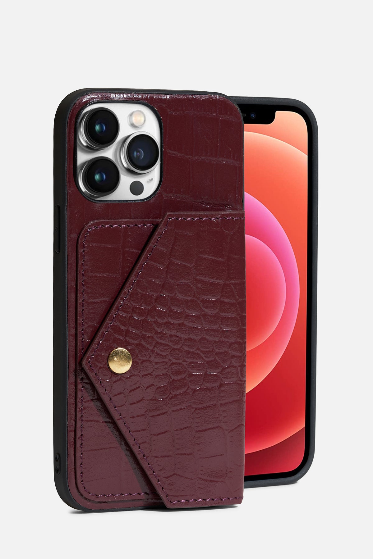 IPHONE CASES WITH FLAP POCKET - WINE