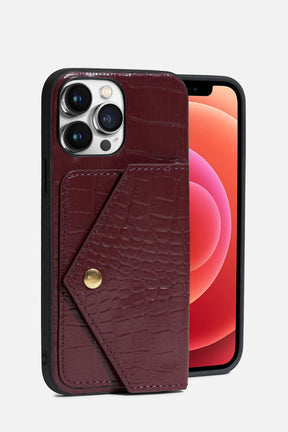 IPHONE CASES WITH FLAP POCKET - WINE