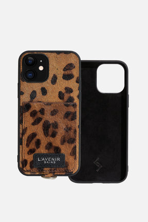 iPhone Sling Case - Hair On Leather - Leopard Print