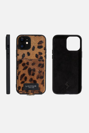 IPHONE SLING CASE - HAIR ON LEATHER - LEOPARD PRINT