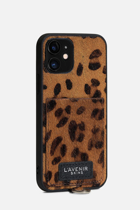 iPhone Sling Case - Hair On Leather - Leopard Print