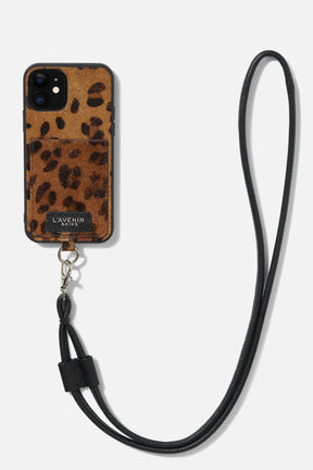 iPhone Sling Case - Hair On Leather - Leopard Print