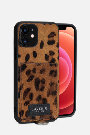 iPhone Sling Case - Hair On Leather - Leopard Print