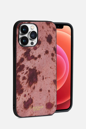 iPhone Case - Hair On Leather - Rose Pink