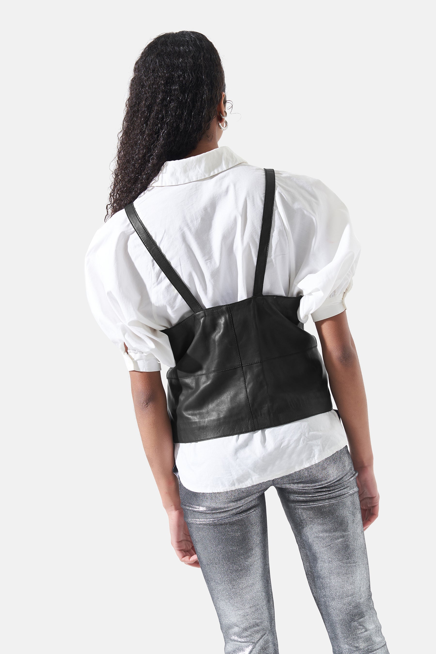 Cecilia - Leather Vest - Black