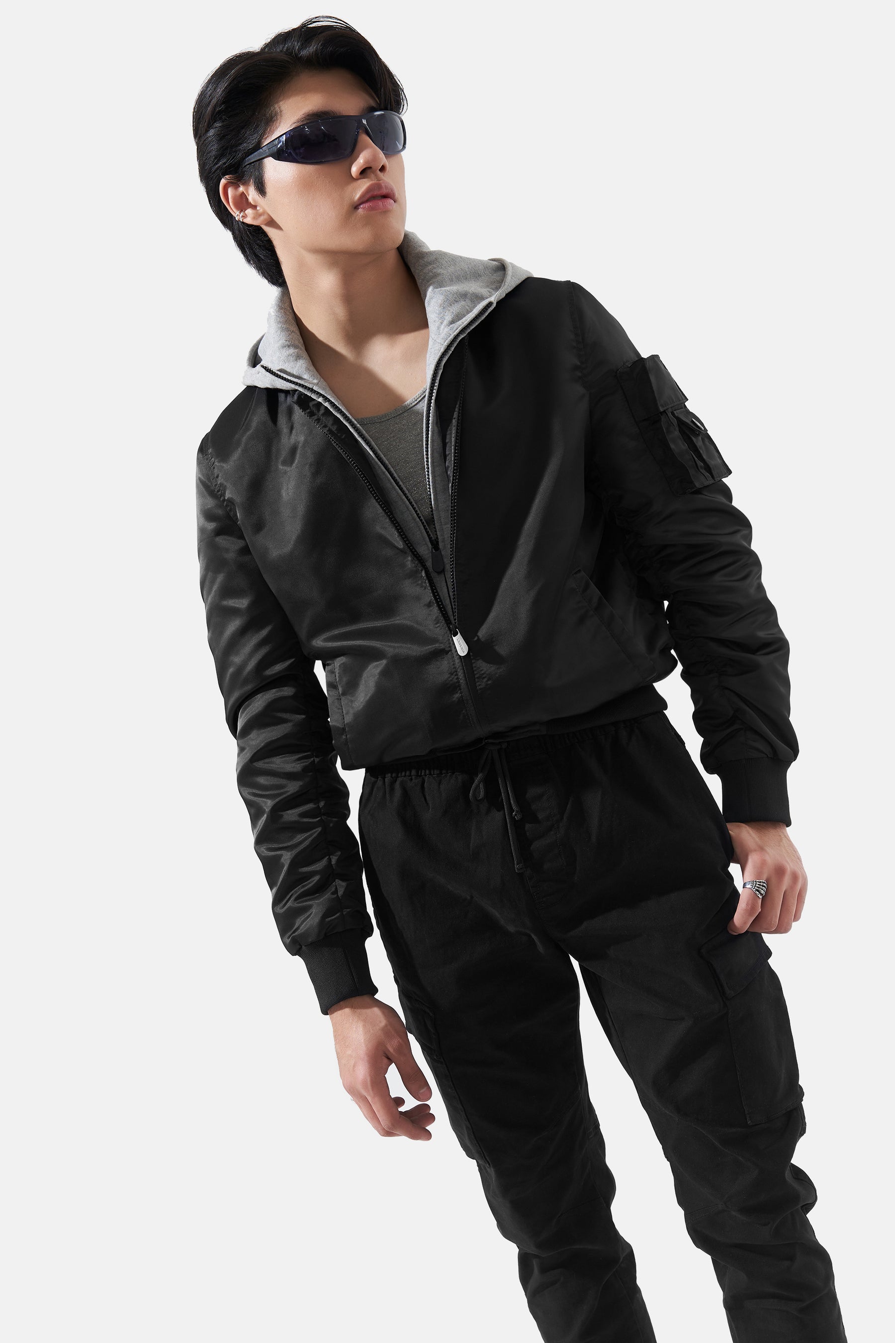 Enzo - Nylon Jacket With Detachable Hood