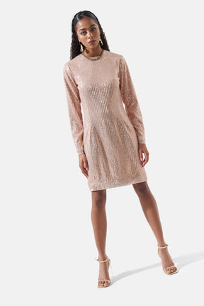 Helena - Sequin Dress - Champagne Gold
