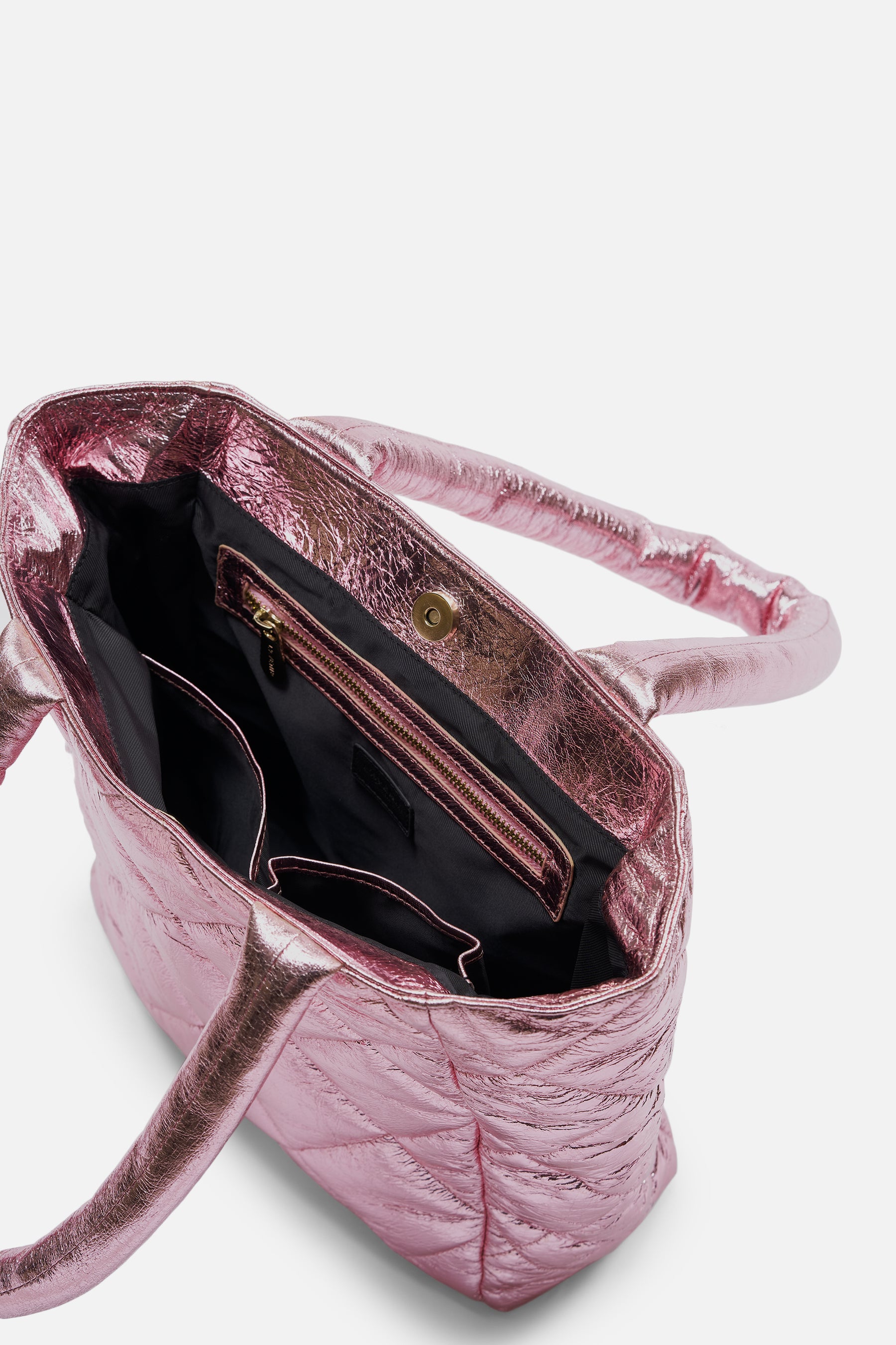Ophidia - Wrinkle Metallic Tote - Blush Metallic