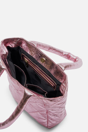 Ophidia - Wrinkle Metallic Tote - Blush Metallic