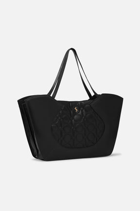 Evelyn - Quilted Tote - BLACK