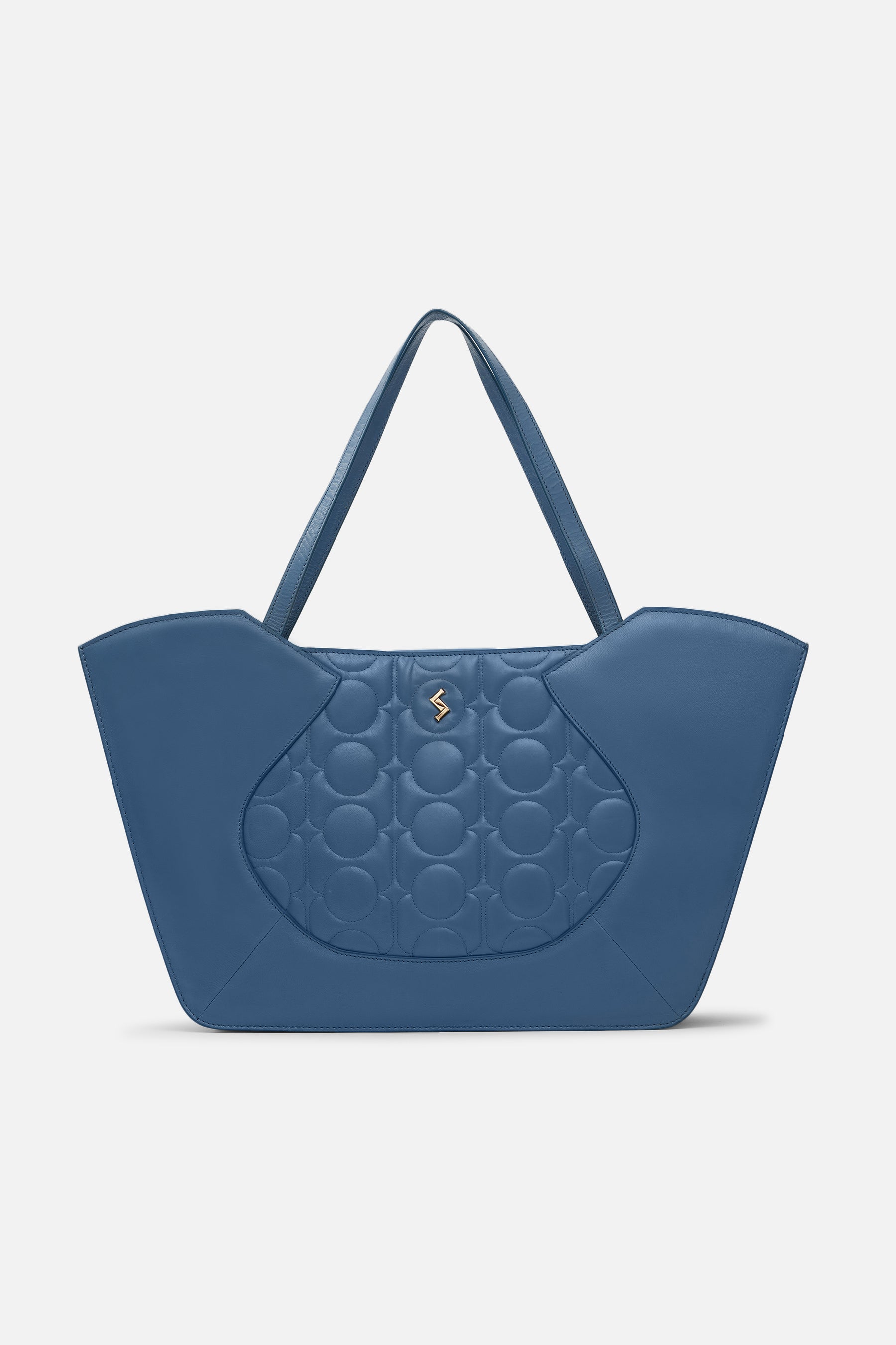 Evelyn - Quilted Tote - Smoke Blue