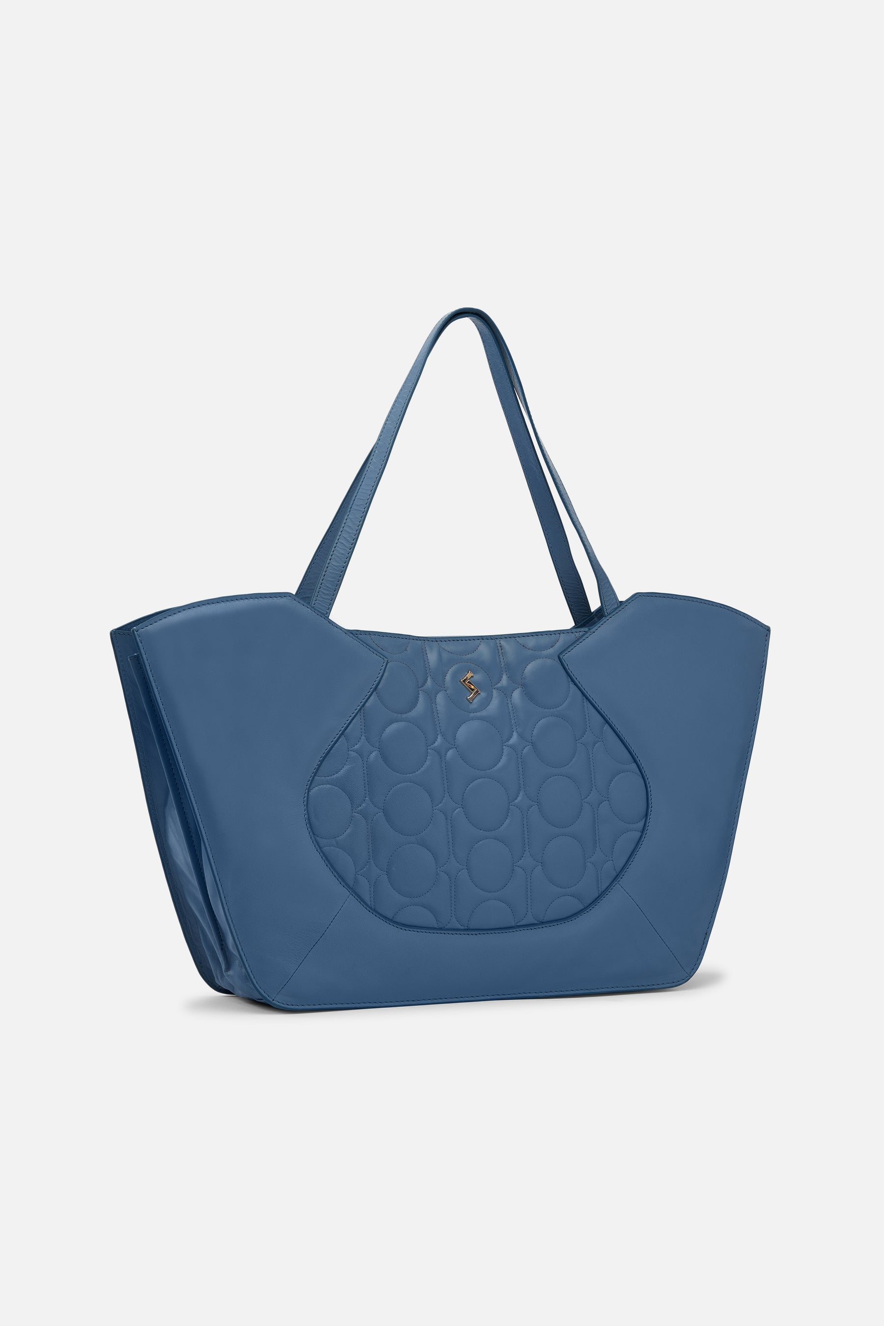 Evelyn - Quilted Tote - Smoke Blue