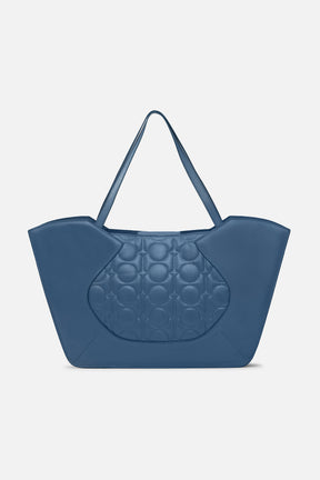 Evelyn - Quilted Tote - Smoke Blue