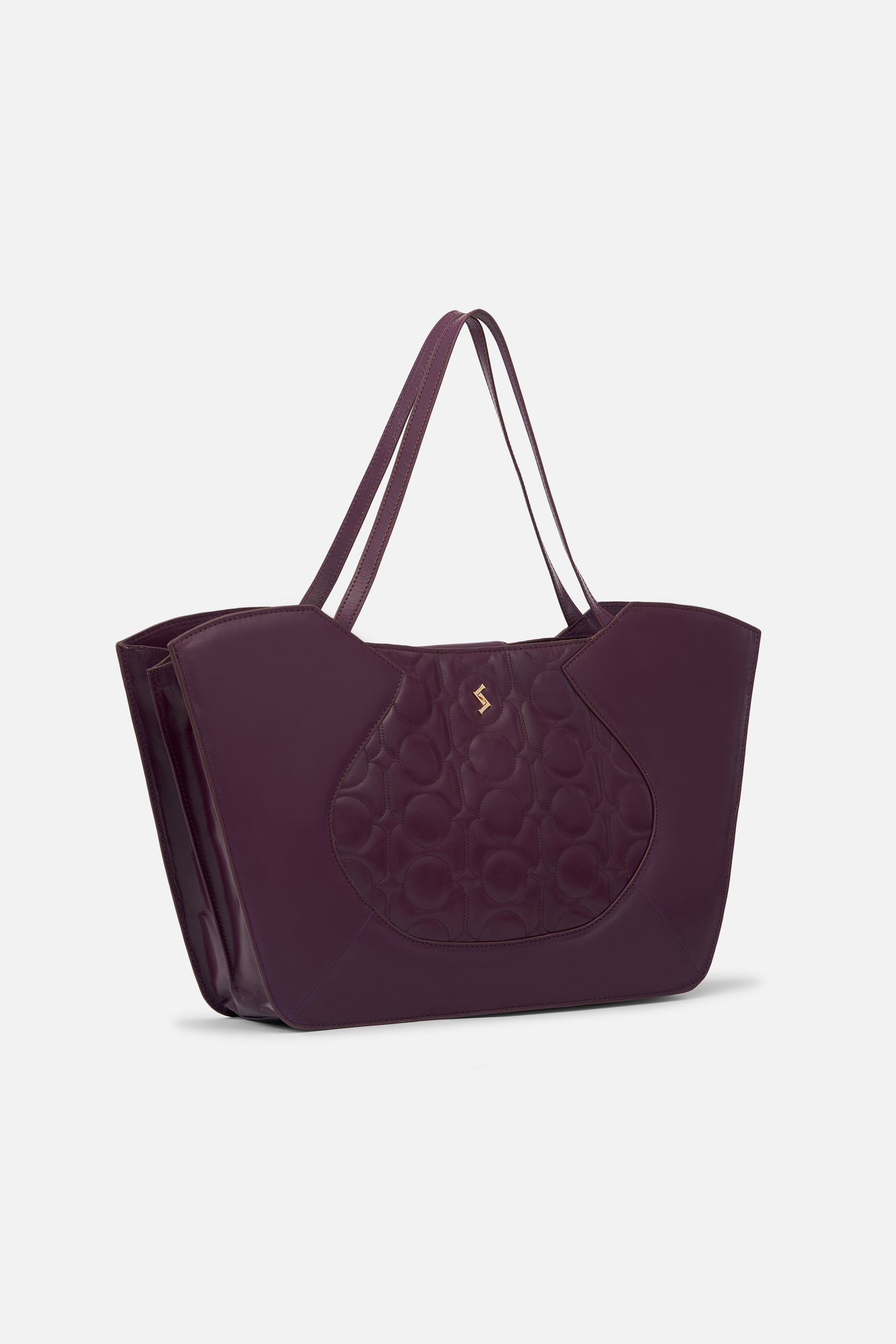 Evelyn - Quilted Tote - Plum