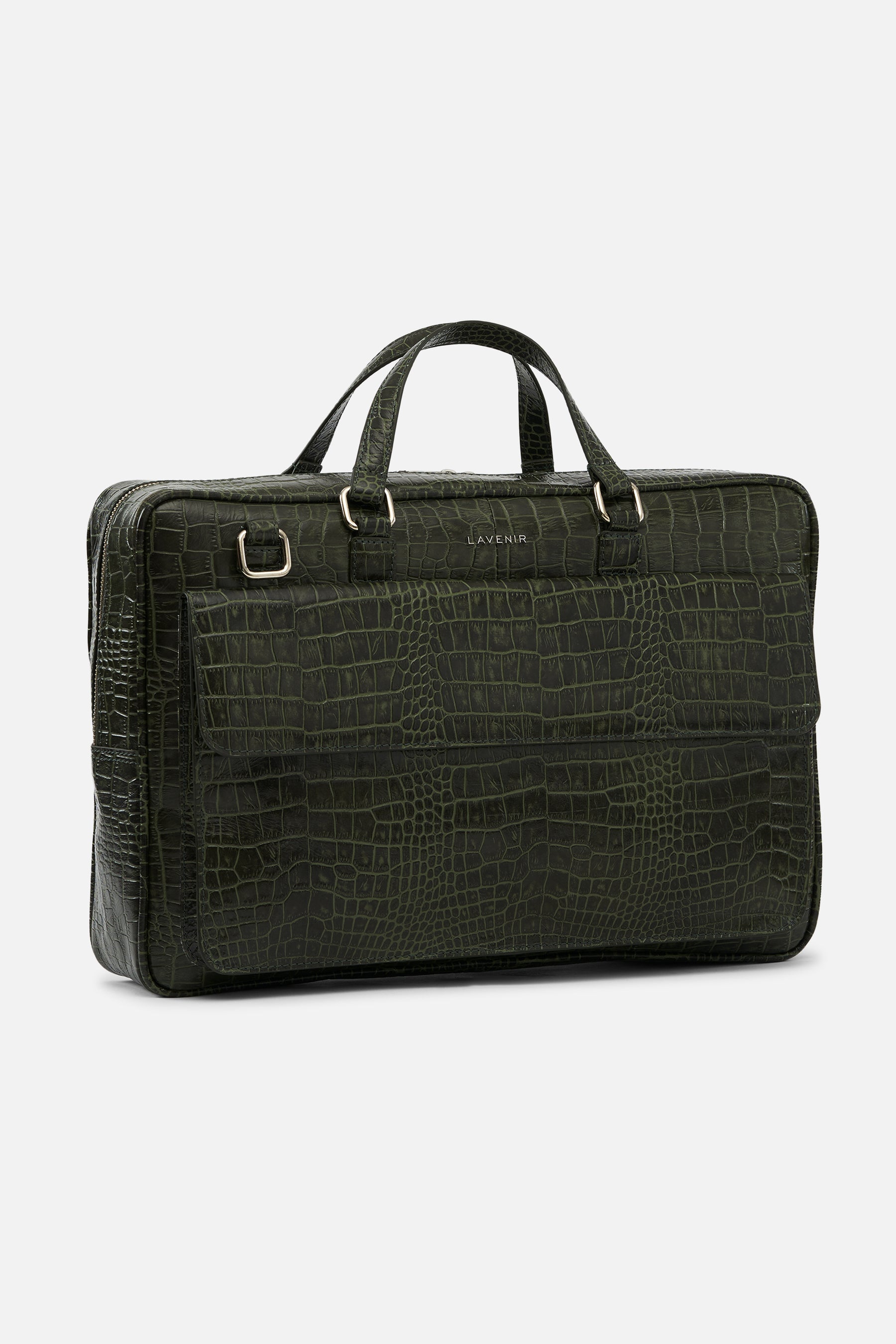 Bronco - Leather Laptop Bag - Deep Lichen Green