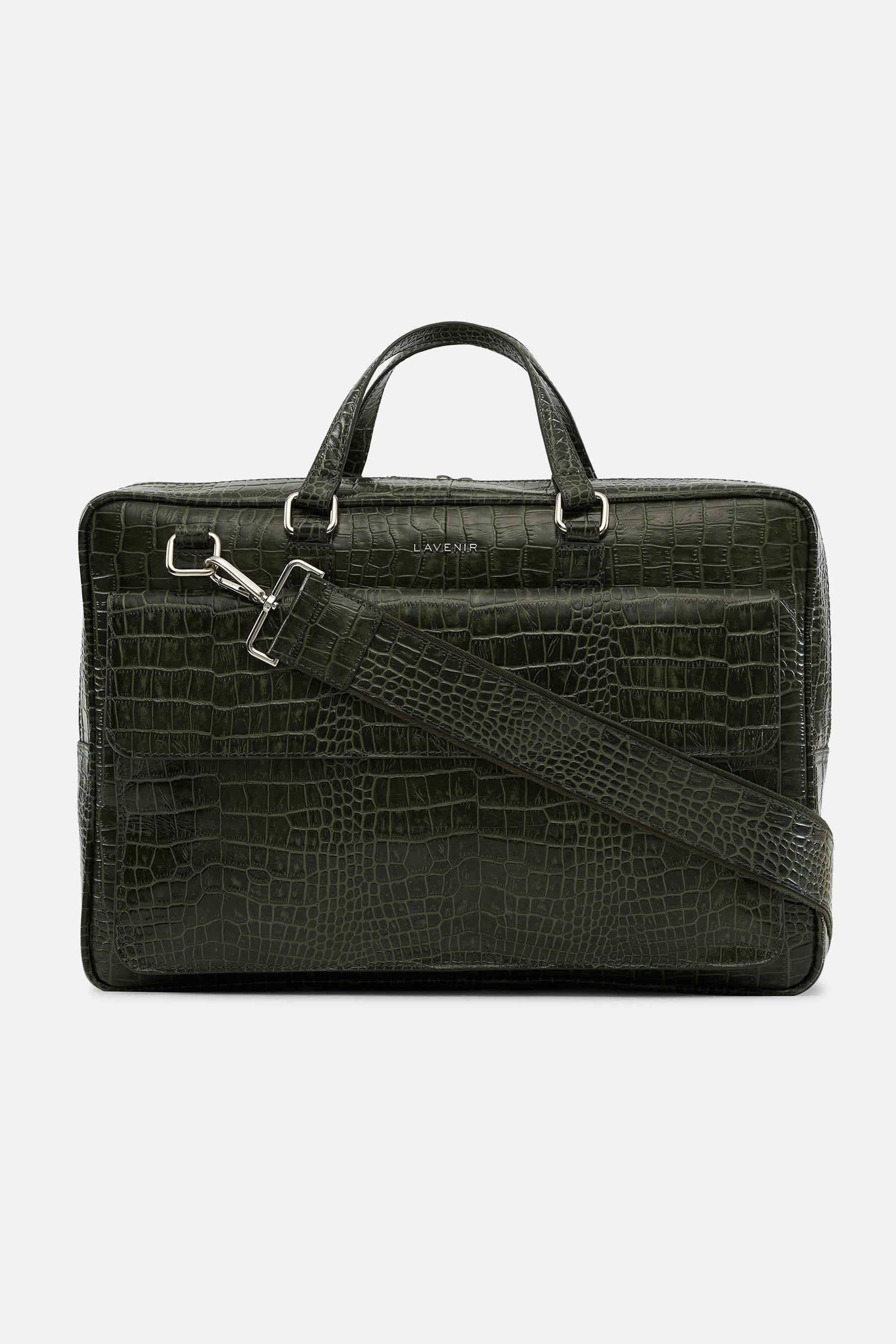 Bronco - Leather Laptop Bag - Deep Lichen Green