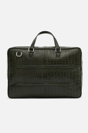 Bronco - Leather Laptop Bag - Deep Lichen Green