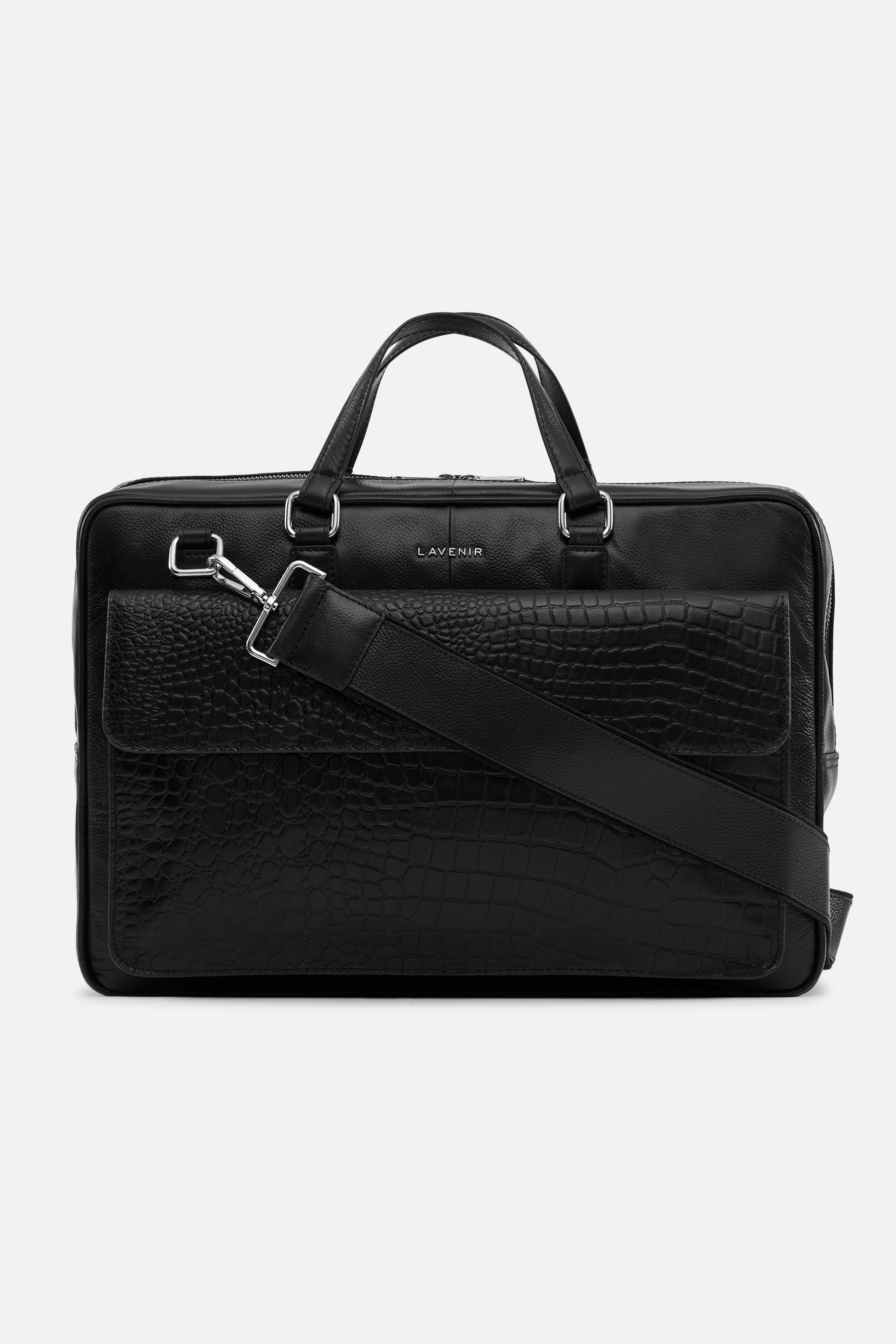Bronco - Leather Laptop Bag - Black