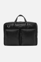 Tyrel - Leather Utility Laptop Bag - Black