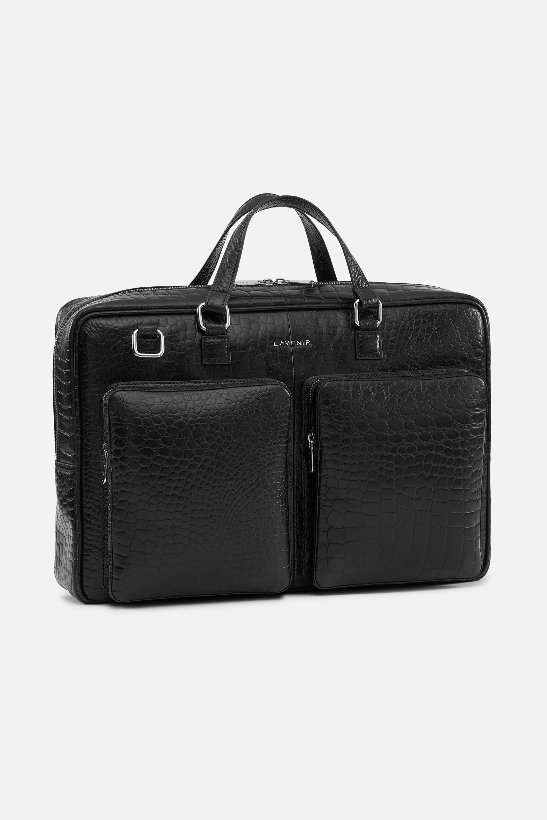 Tyrel - Leather Utility Laptop Bag - Black