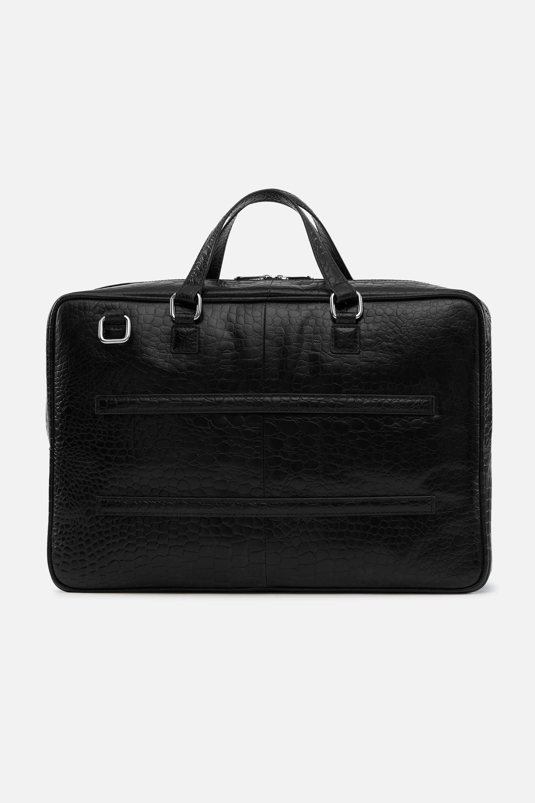 Tyrel - Leather Utility Laptop Bag - Black
