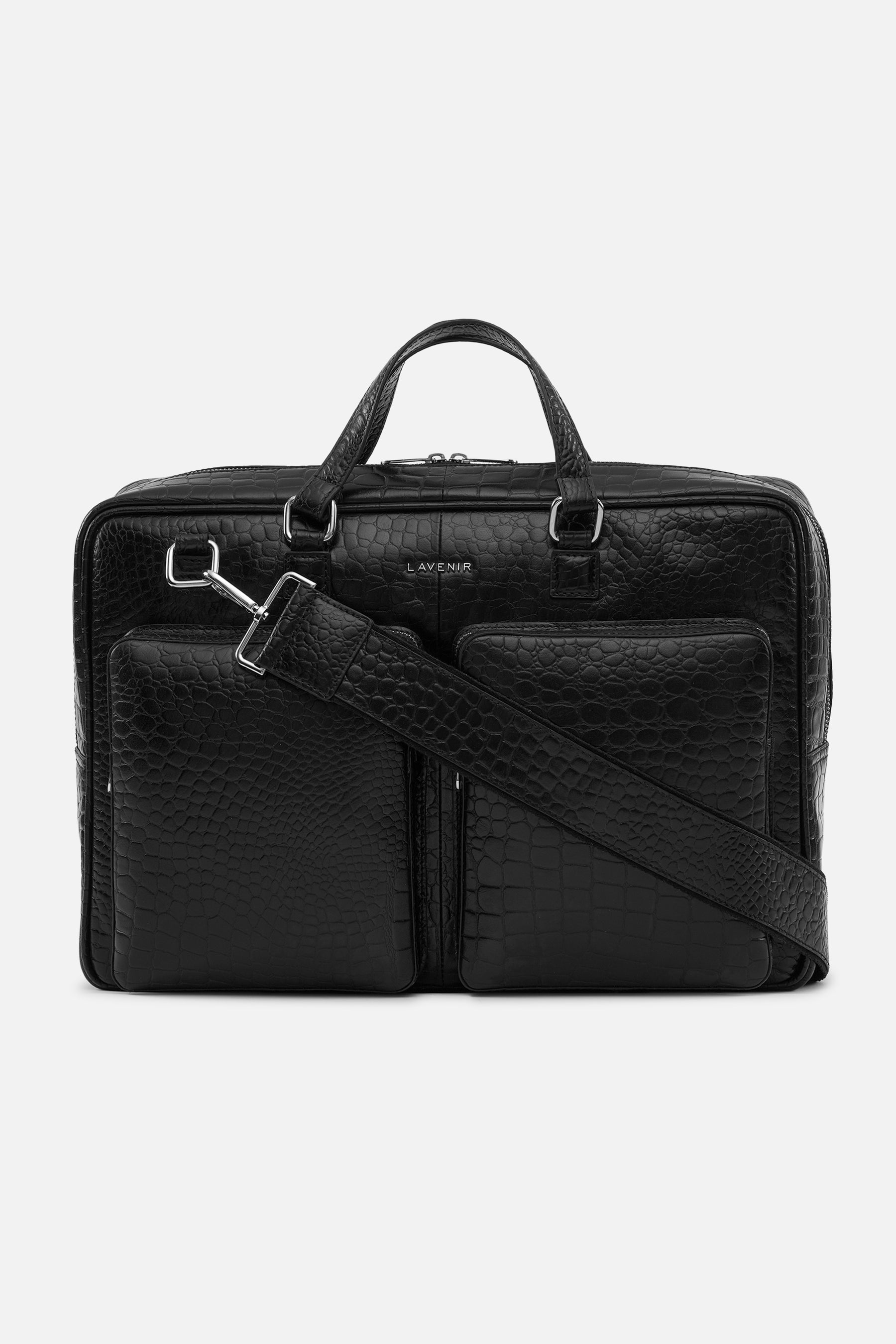 Tyrel - Leather Utility Laptop Bag - Black