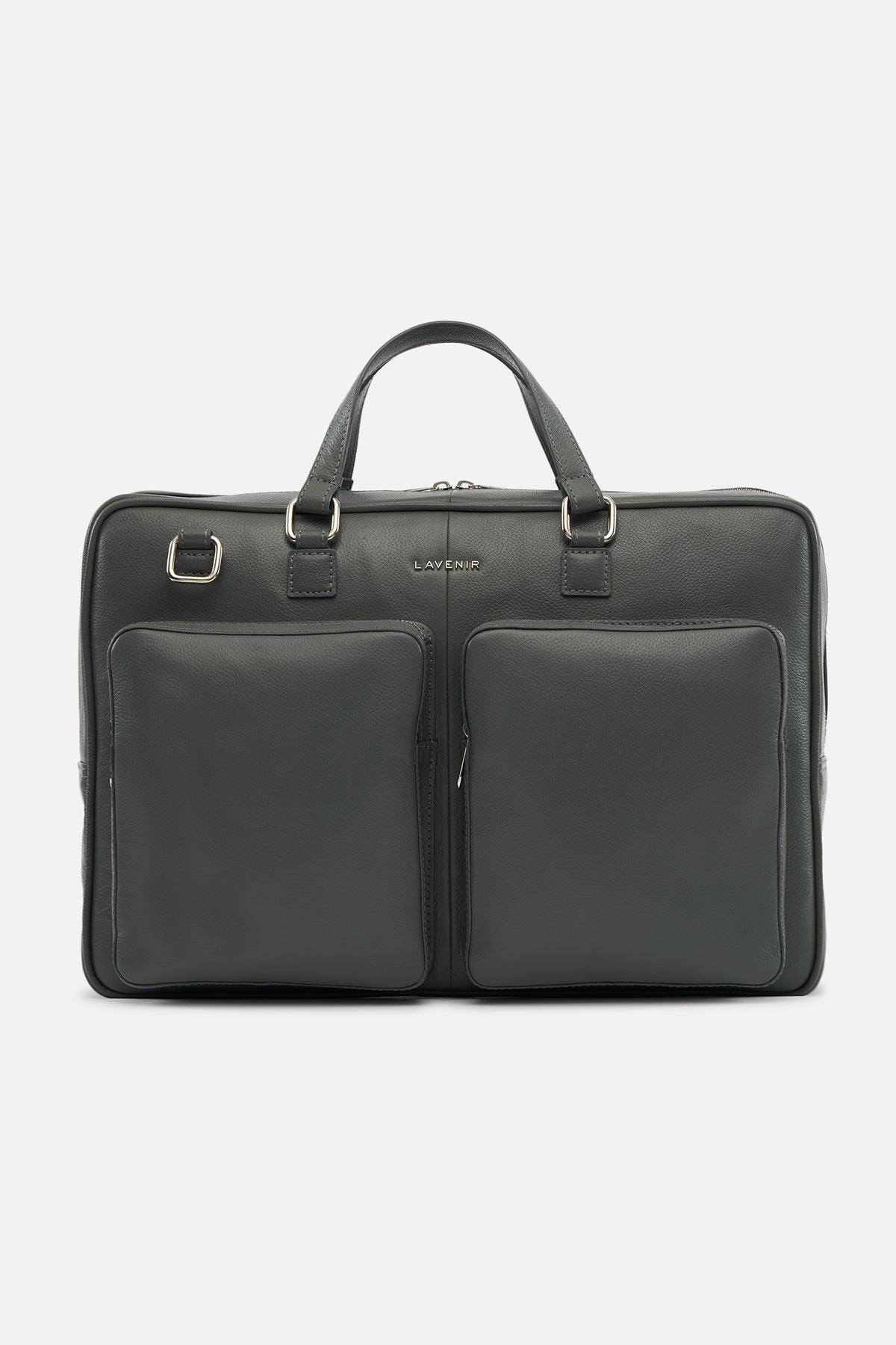 Tyrel - Leather Utility Laptop Bag - Gunmetal