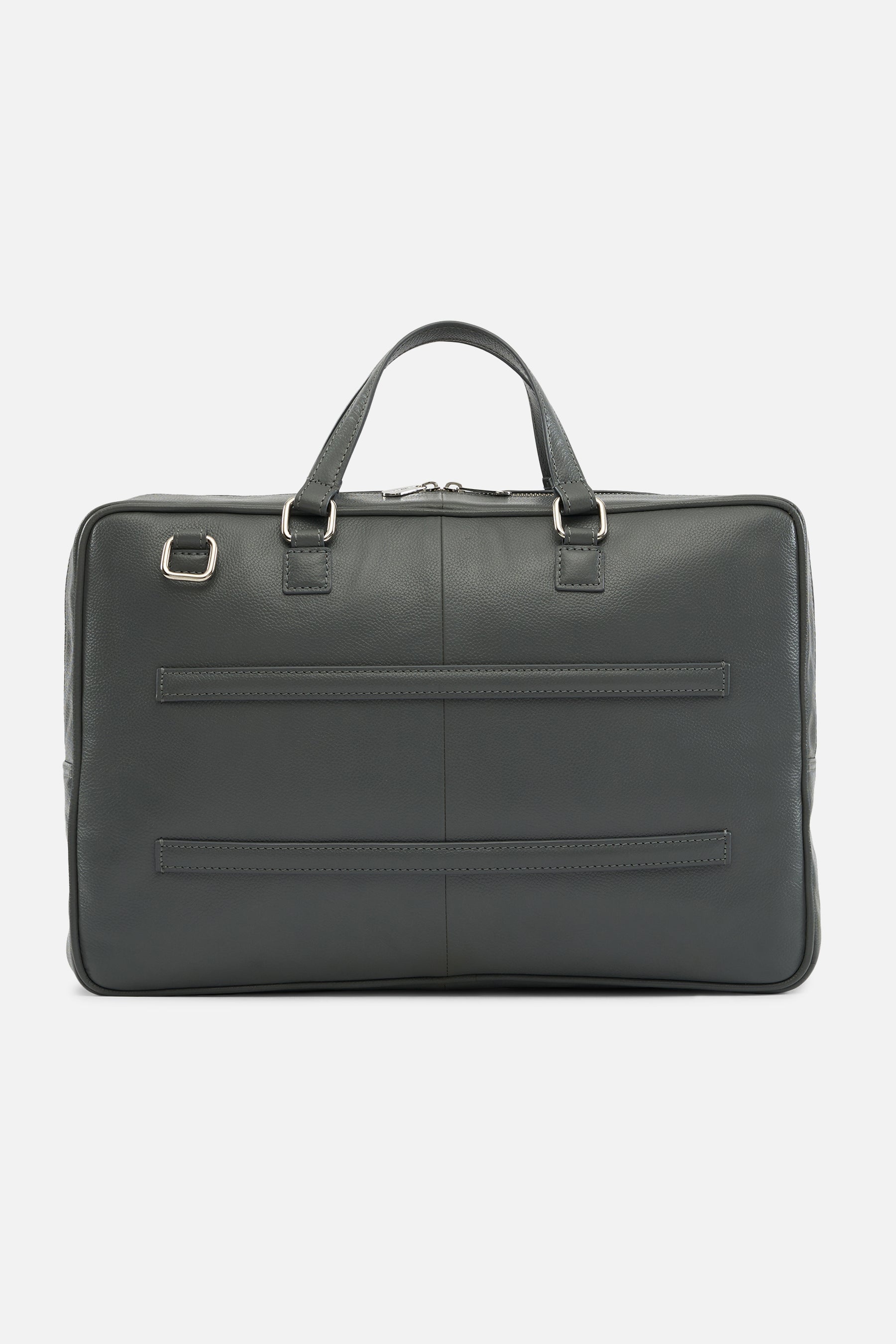 Tyrel - Leather Utility Laptop Bag - Gunmetal