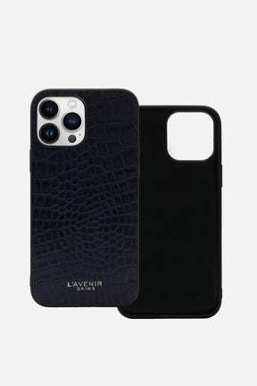 iPhone Croco Case - Ocean Caven Blue