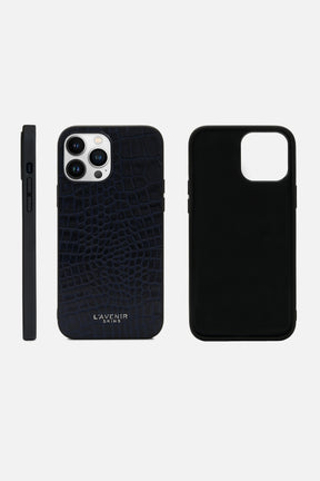IPHONE CROCO CASE - OCEAN CAVEN BLUE