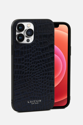 IPHONE CROCO CASE - OCEAN CAVEN BLUE