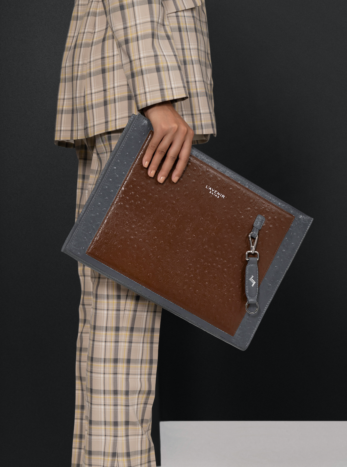 Unisex Esmé Laptop Sleeve - Grey & Brown