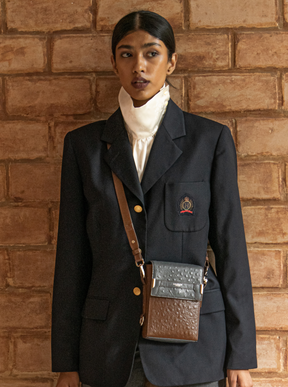 THE OVIS UNISEX CROSSBODY BAG - Grey & Brown