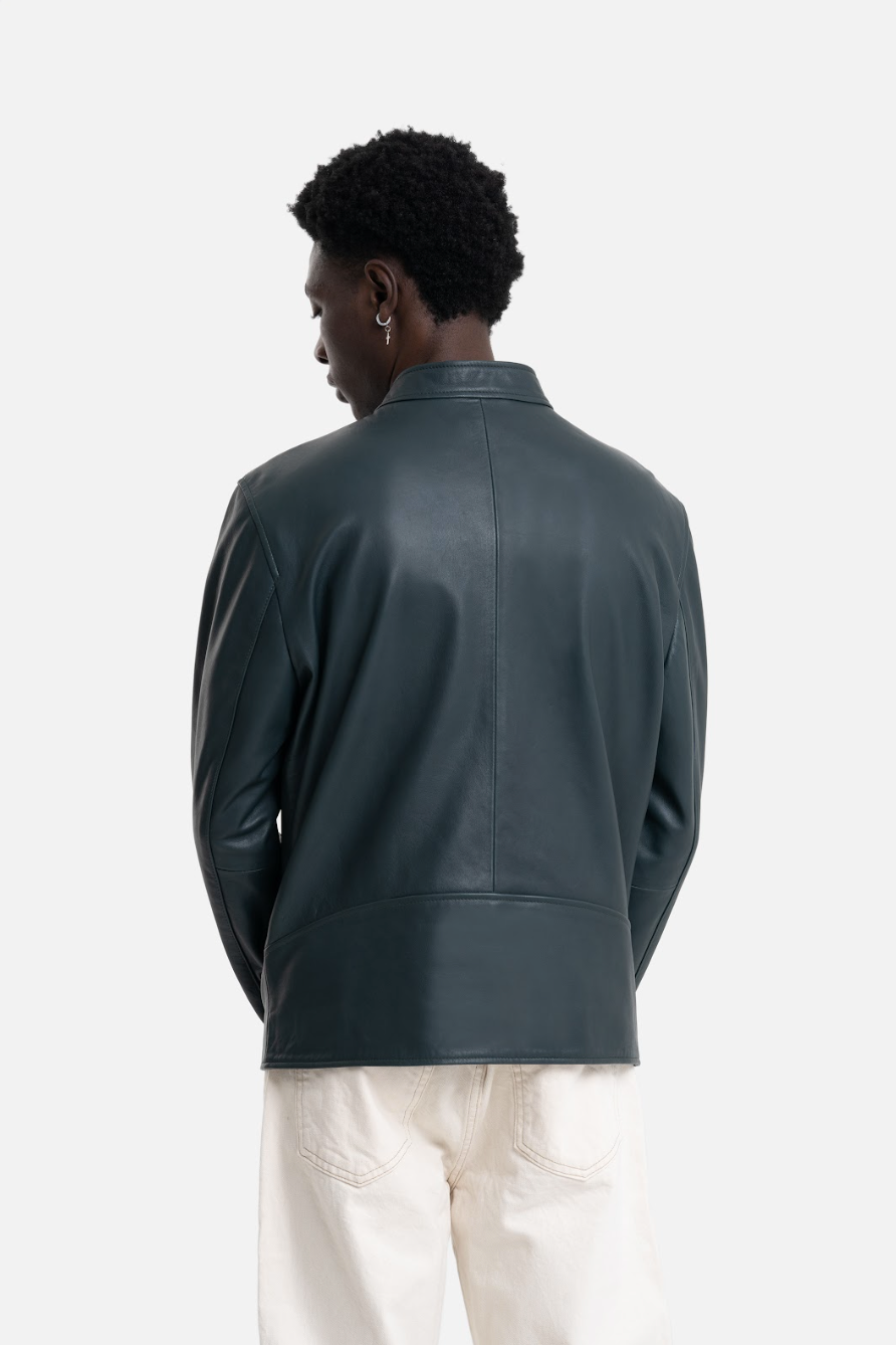 Satori - Leather Jacket - Peacock Green