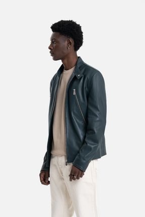Satori - Leather Jacket - Peacock Green