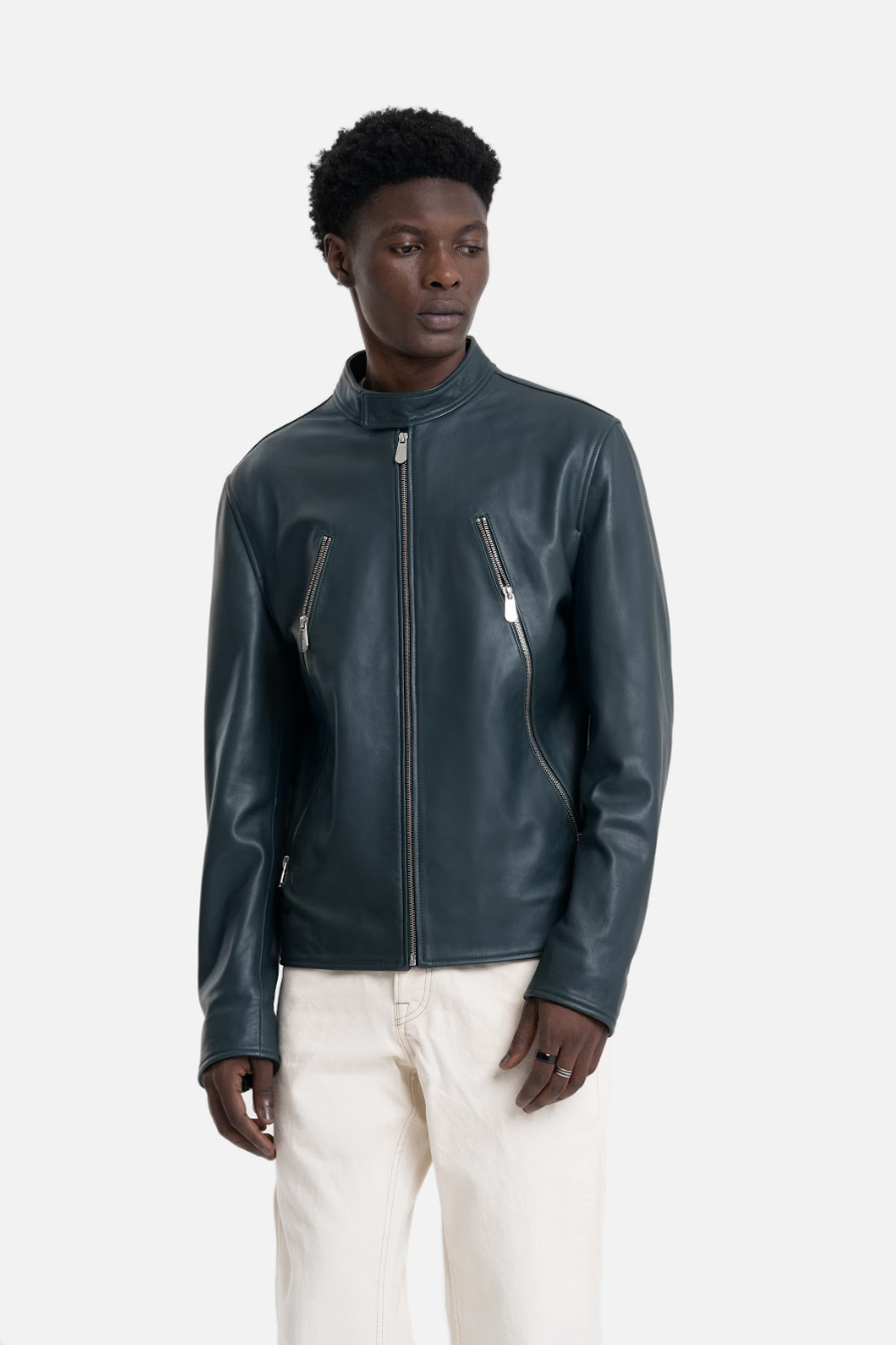 Satori - Leather Jacket - Peacock Green