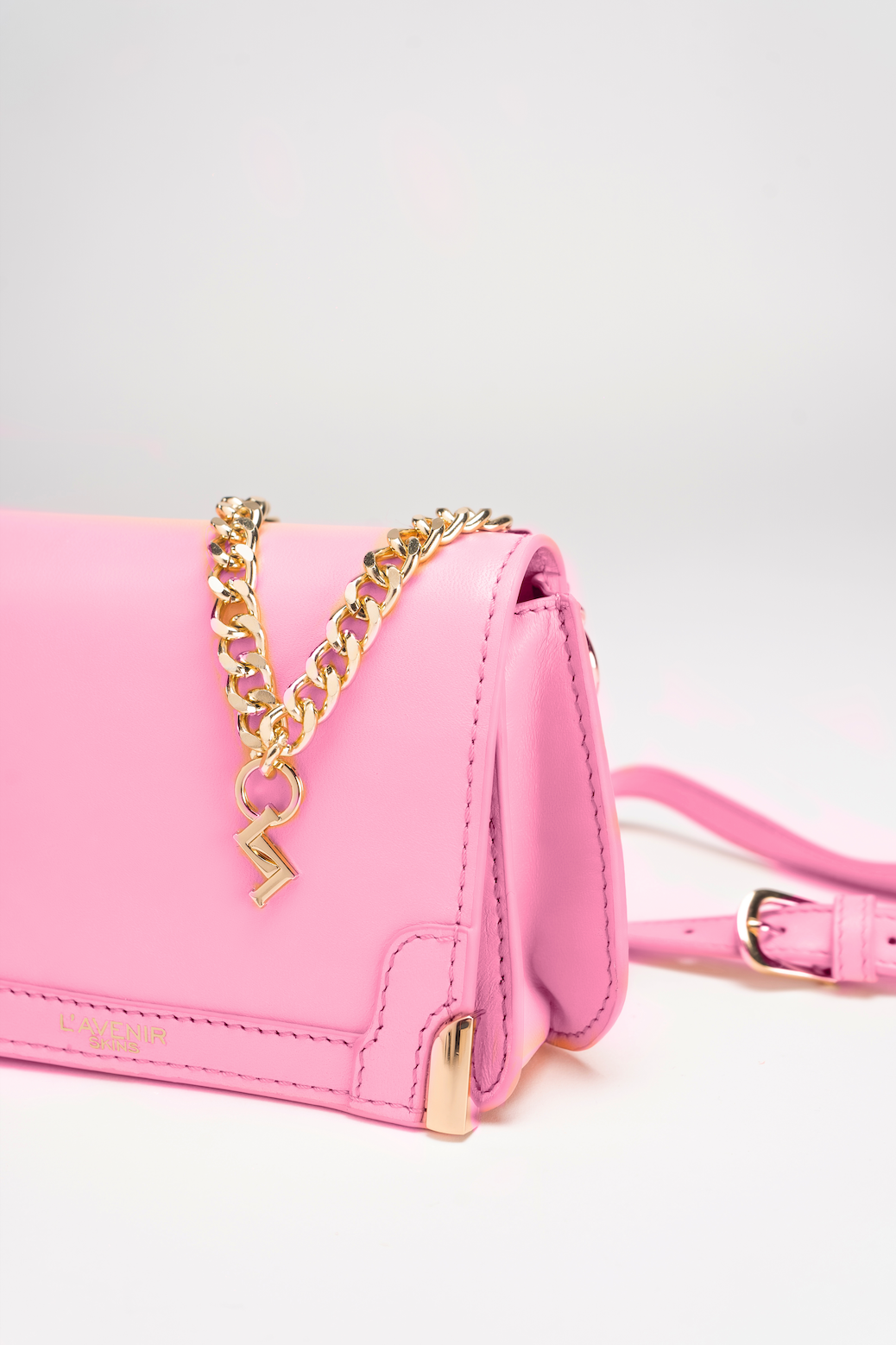 THE CHAIN DETAILED RENEE BELT BAG - FLAMINGO