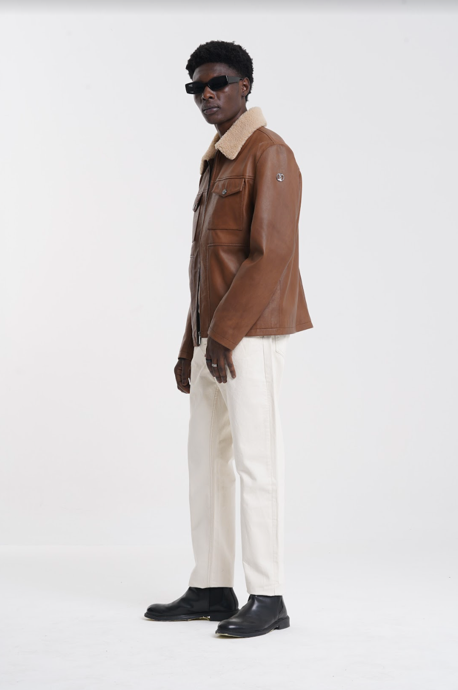 Axel - Fur Collar Jacket - Cognac