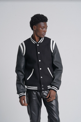 Magnus - Leather Varsity - Black & White