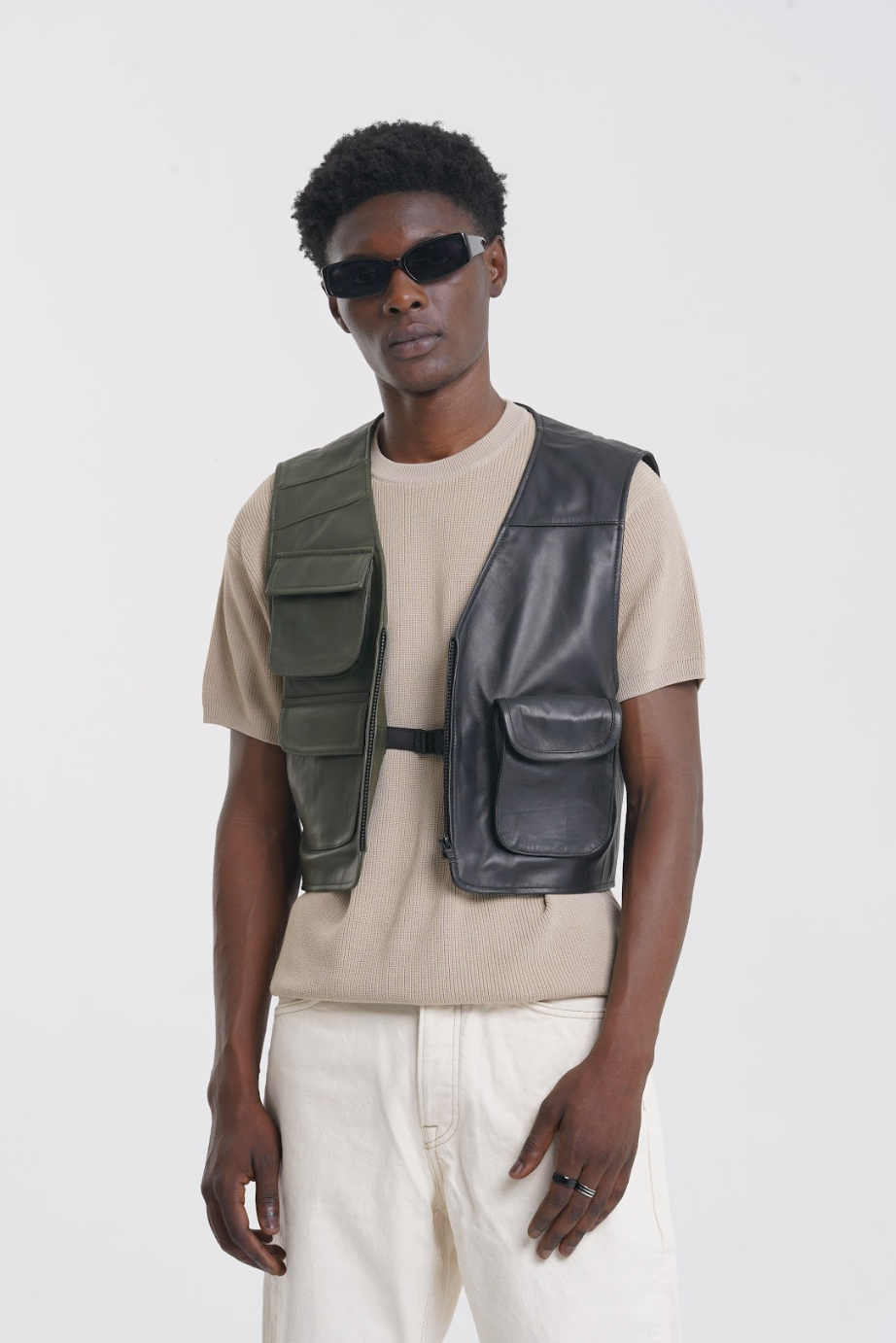 Bo - Utility Gilet - Khaki & Black