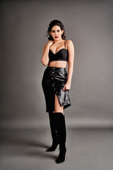 Luna - Leather Skirt - Black