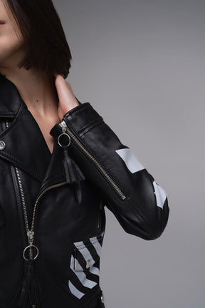 Kore - Leather Biker Jacket - Black